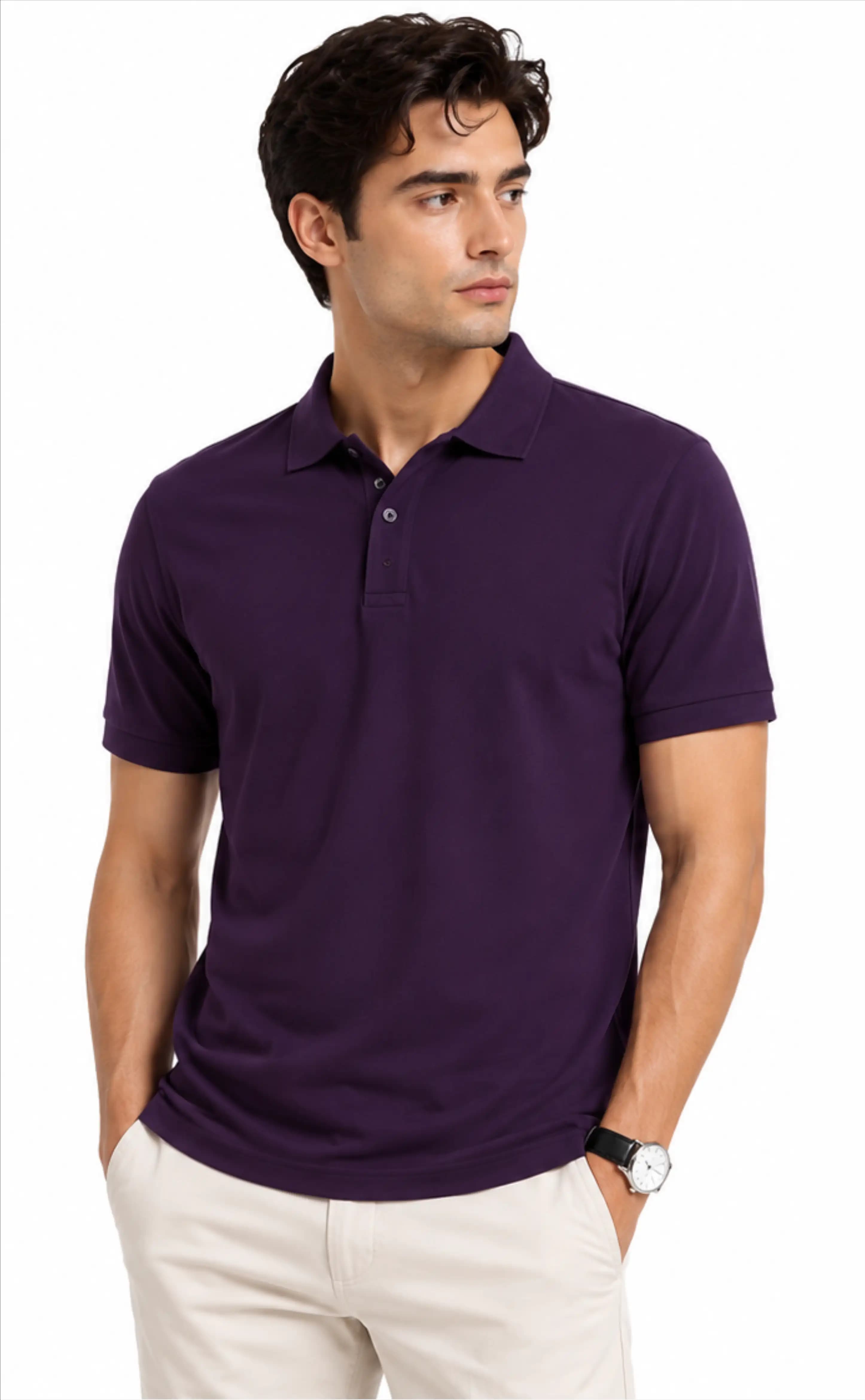 Berry Solid Polo T-Shirt