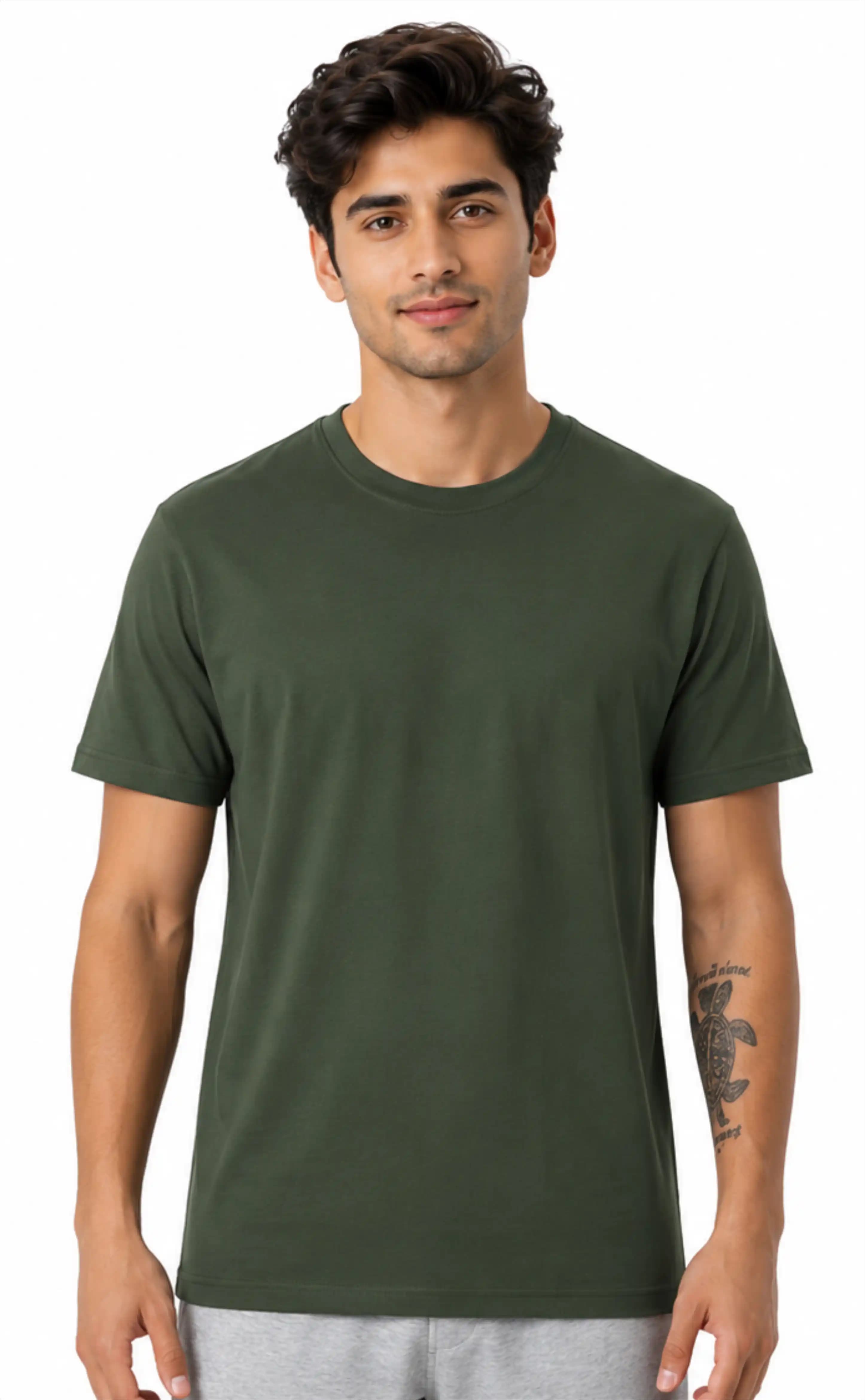 Military Green Round Neck Tshirt