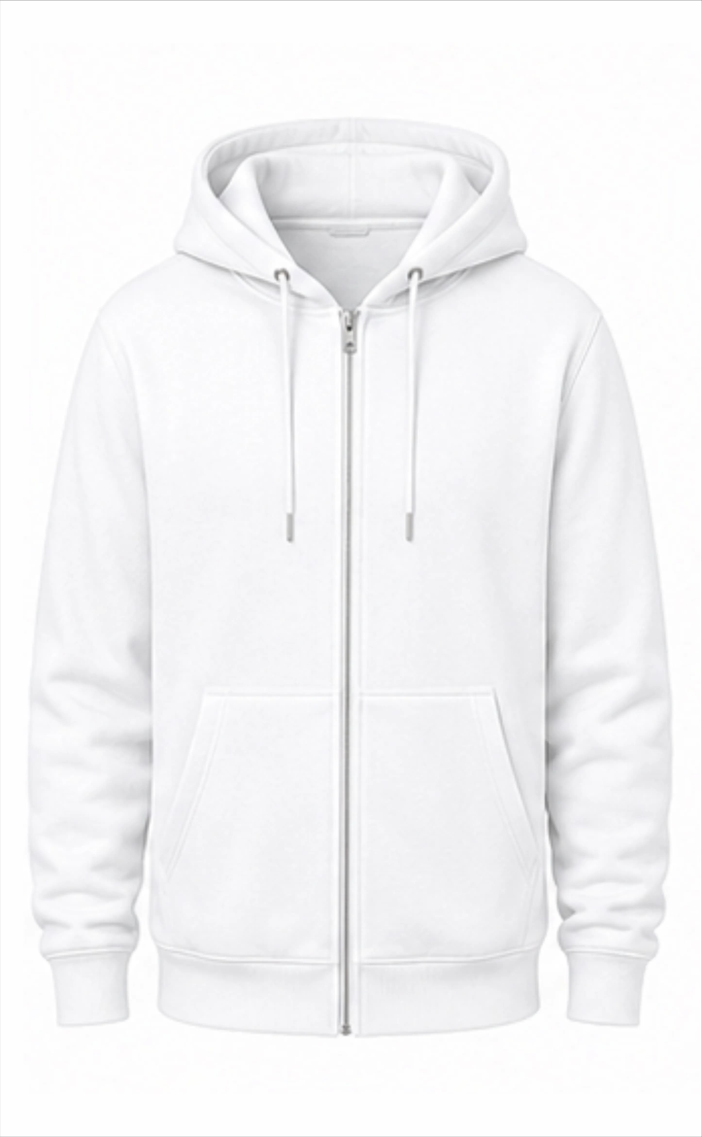 White Zipper Hoodie